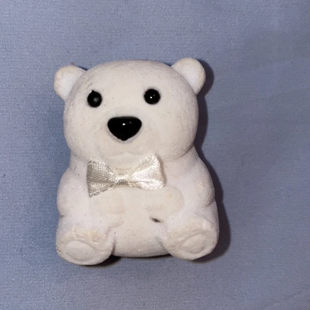 Teddy bear rhinestone diamond gold necklace
